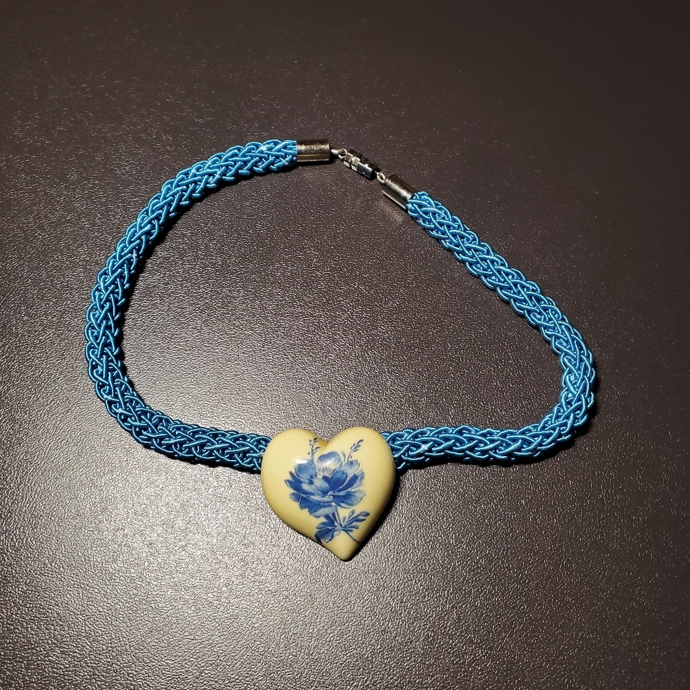 Vintage Heart w/ Flower Choker Necklace